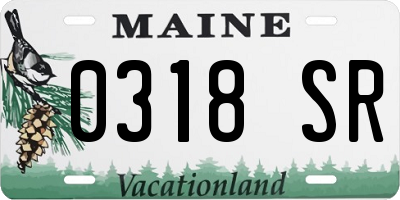 ME license plate 0318SR