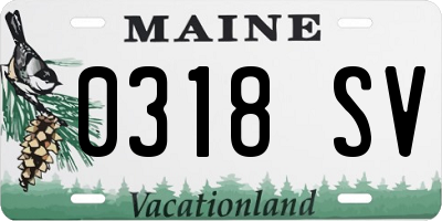 ME license plate 0318SV