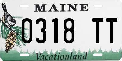 ME license plate 0318TT