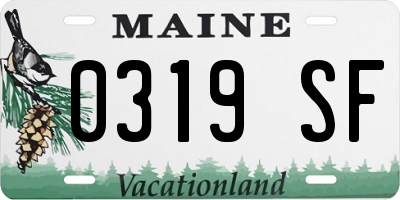ME license plate 0319SF