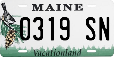 ME license plate 0319SN