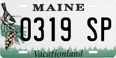 ME license plate 0319SP