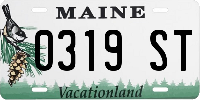ME license plate 0319ST