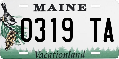 ME license plate 0319TA