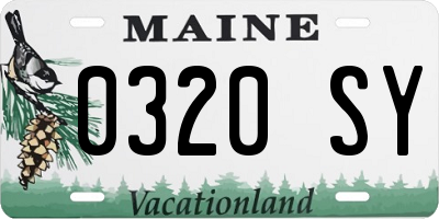 ME license plate 0320SY