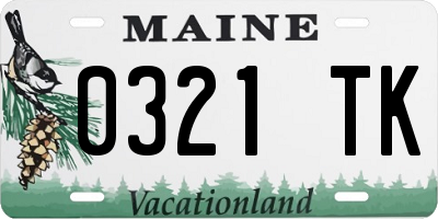 ME license plate 0321TK