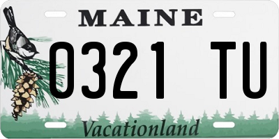 ME license plate 0321TU