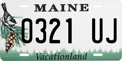 ME license plate 0321UJ