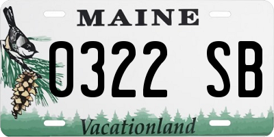 ME license plate 0322SB