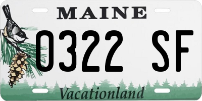 ME license plate 0322SF