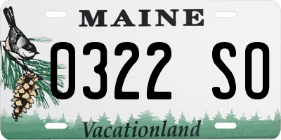 ME license plate 0322SO