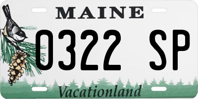 ME license plate 0322SP