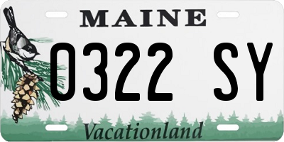 ME license plate 0322SY