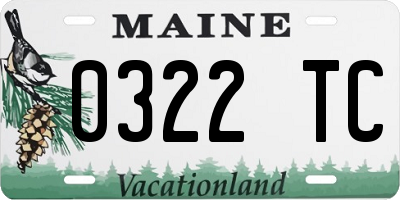 ME license plate 0322TC