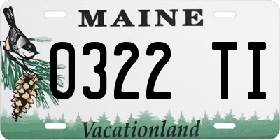 ME license plate 0322TI