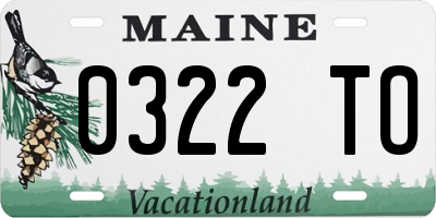 ME license plate 0322TO