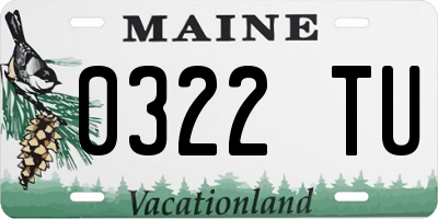 ME license plate 0322TU