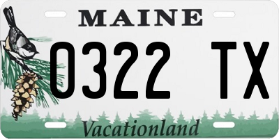 ME license plate 0322TX