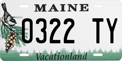 ME license plate 0322TY