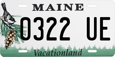 ME license plate 0322UE