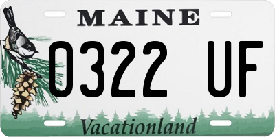 ME license plate 0322UF