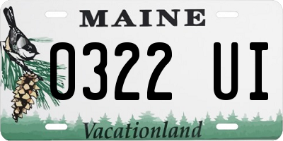 ME license plate 0322UI