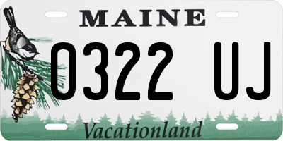 ME license plate 0322UJ