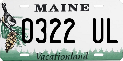 ME license plate 0322UL