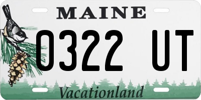 ME license plate 0322UT