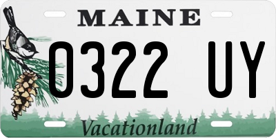 ME license plate 0322UY