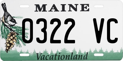 ME license plate 0322VC