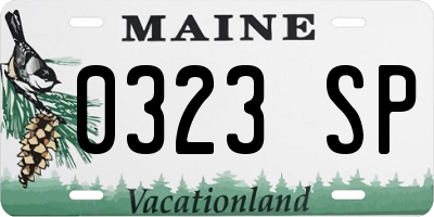 ME license plate 0323SP