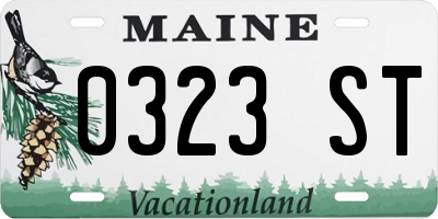 ME license plate 0323ST