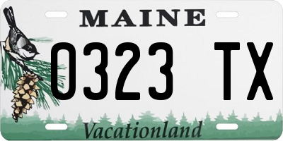 ME license plate 0323TX