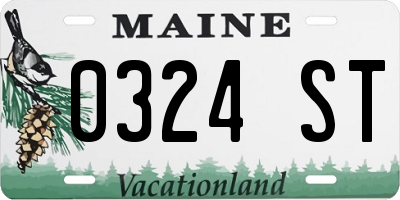 ME license plate 0324ST