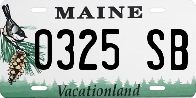 ME license plate 0325SB