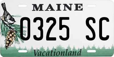 ME license plate 0325SC