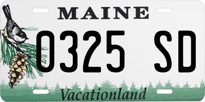 ME license plate 0325SD