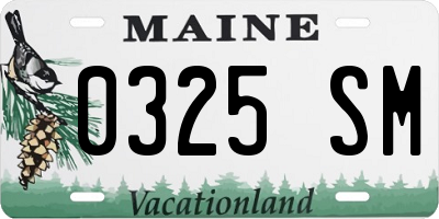 ME license plate 0325SM