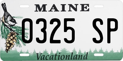 ME license plate 0325SP