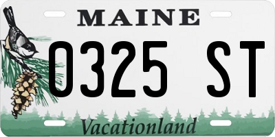 ME license plate 0325ST