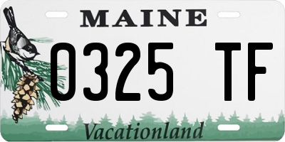 ME license plate 0325TF