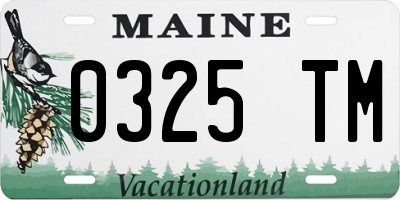 ME license plate 0325TM