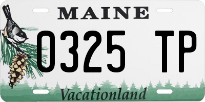 ME license plate 0325TP