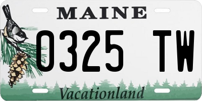 ME license plate 0325TW