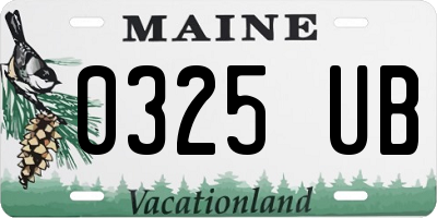 ME license plate 0325UB