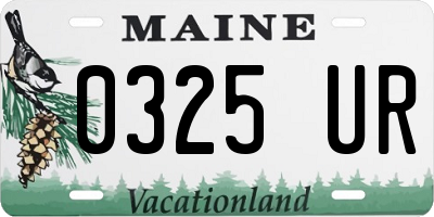 ME license plate 0325UR