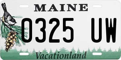 ME license plate 0325UW