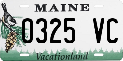 ME license plate 0325VC