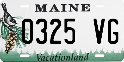 ME license plate 0325VG